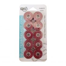 Quilters Select - Select Para Cotton Poly 80wt Thread Class 15 Pre-Wound Bobbins - 10/pack - Cabernet